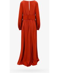 Max Mara Managua Silk Long Dress With Silk Cape And Metal