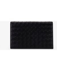 Bottega Veneta - Leather Clutch Bag With Intrecciato Motif - Lyst