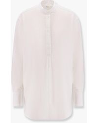 TOTEME - Stand Collar Organic Cotton Shirt - Lyst