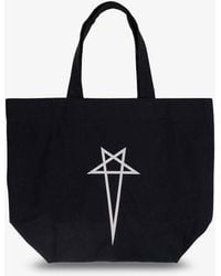 Rick Owens - Canvas Handbag With Front Logo - Lyst