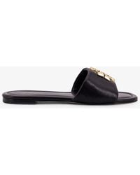 Tory Burch - Eleanor Leather Flat Sandals - Lyst