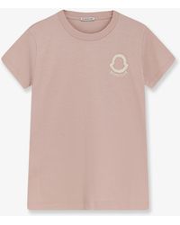 Moncler - Cotton T-Shirt With Flocked Logo On The Front - Lyst