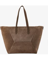 Brunello Cucinelli - Bc Duo Suede Shoulder Bag With Engraved Logo - Lyst