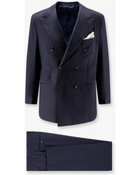 Kiton - Double-Breasted Wool Suit - Lyst