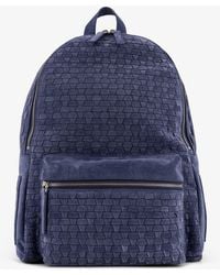 Orciani - Suede Backpack With Woven Pattern - Lyst