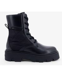 Moncler - Aurea Leather And Nylon Boots - Lyst