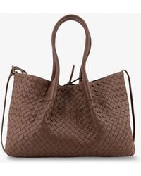 Bottega Veneta - Pinacoteca Leather Handbag With Intrecciato Motif - Lyst