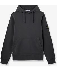 Stone Island - Cotton Sweatshirt With Side Logo Patch - Lyst