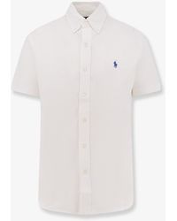 Polo Ralph Lauren - Cotton Shirt With Embroidered Logo On The Front - Lyst