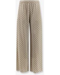 Gucci - Primavera Silk Trousers With Gg Print - Lyst