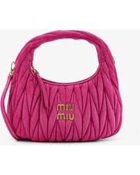 Miu Miu - Wander Matelassé Suede Shoulder Bag - Lyst