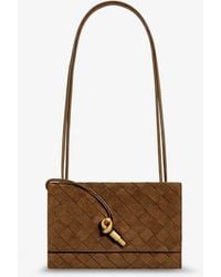 Bottega Veneta - Pochette Andiamo Suede Crossbody Bag With Intrecciato Motif - Lyst