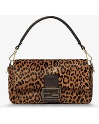 Fendi - Baguette Printed Pony-Effect Calfskin Bag - Lyst