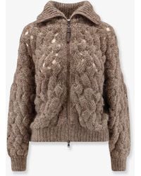 Brunello Cucinelli - Perforated Cardigan With Micro-Sequins - Lyst