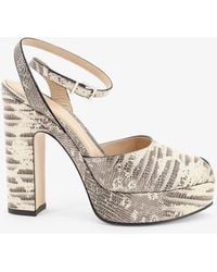 Fendi - After 9 Leather Sandals With Tejus Print - Lyst