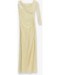 Self-Portrait - Self Portrait Midi Dress With Rhinestones - Lyst