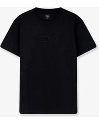 Fendi - Classic Crew Neck Ff Logo T-Shirt For - Lyst