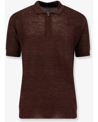 Corneliani - Linen And Silk Blend Polo Shirt - Lyst