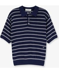 DUNST - Striped Cotton Blend Polo Shirt - Lyst