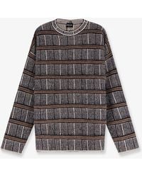 Giorgio Armani - Over Striped Virgin Wool And Silk Sweater - Lyst