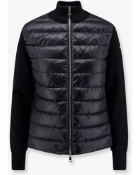 Moncler - Cardigan/Down Jacket With Tricot Inserts - Lyst