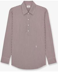 Saint Laurent - Cassandre Cotton Shirt With Striped Pattern - Lyst
