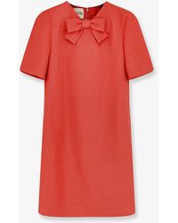 Valentino - Wool And Silk Blend Short Dress - Lyst