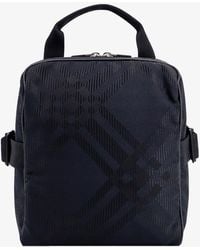Burberry - Nylon Shoulder Handbag With Check Motif - Lyst