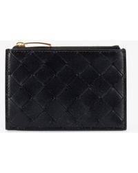 Bottega Veneta - Leather Card Holder With Intrecciato Motif - Lyst