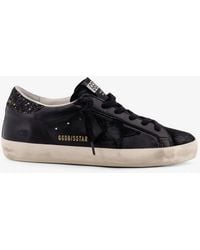 Golden Goose - Deluxe Brand Super-Star Classic With List Low-Top Sneakers With Suede Inserts And Glittered Detail - Lyst