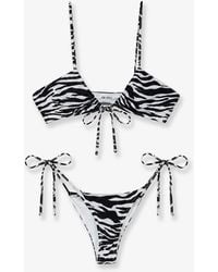The Attico - Il Primo Bagno Lycra Bikini With Zebra Print - Lyst