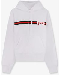 Gucci - Cotton Sweatshirt With Embroidered Horsebit On The Front - Lyst
