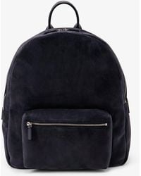 Kiton - Suede Backpack With Engraved Logo - Lyst
