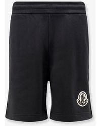 Moncler - Cotton Bermuda Shorts With Front Logo Patch - Lyst