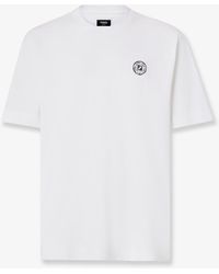 Fendi - Cotton T-Shirt With Ff Embroidery - Lyst