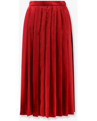 Gucci - Pleated Silk Midi Skirt - Lyst