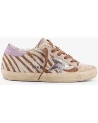 Golden Goose - Deluxe Brand Super-Star Classic With List Low-Top Printed Pony Skin Sneakers - Lyst