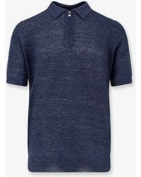 Corneliani - Linen And Silk Blend Polo Shirt - Lyst