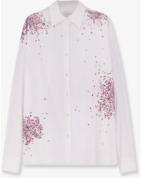 Dries Van Noten - Casia Cotton Shirt With Multicolored Sequin Detail - Lyst