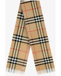 Burberry - Cashmere Scarf With Giant Check Motif - Lyst