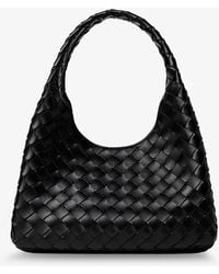 Bottega Veneta - Campana Leather Shoulder Bag With Intrecciato Motif - Lyst
