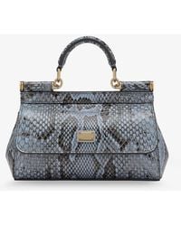Dolce & Gabbana - Sicily Shiny Python Mini Handbag - Lyst
