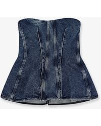 Agolde - Lara Corset Denim Top - Lyst