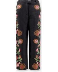 PHILIPPA 1970 - Keila Linen Trousers With Embroidery - Lyst