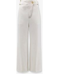 Elisabetta Franchi - Daily Linen And Viscose Trousers - Lyst