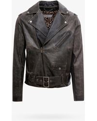Golden Goose - Chiodo Distressed Bull Leather Jacket - Lyst