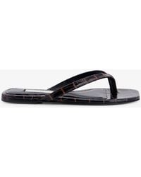 TOTEME - Croco-Embossed Leather Sandals - Lyst