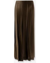 Vince - Pleated Satin Skirt - Lyst
