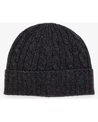 Polo Ralph Lauren - Wool Blend Cable Knit Beanie Hat - Lyst