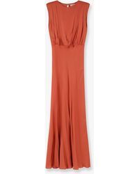 Semicouture - Satin Long Dress - Lyst